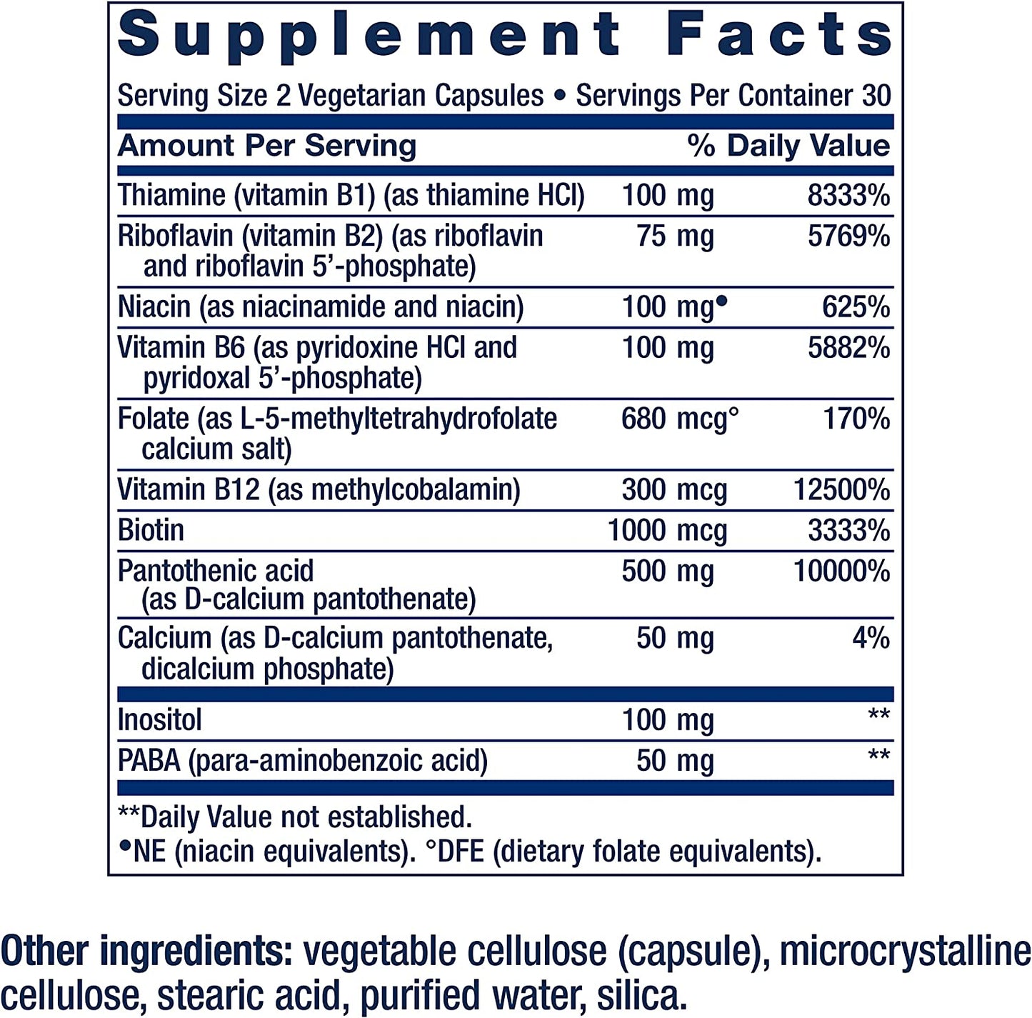 Bioactive Complete B-Complex, Heart, Brain and Nerve Support, Healthy Energy, Metabolism, Complete B Complex, 60 Vegetarian Capsules