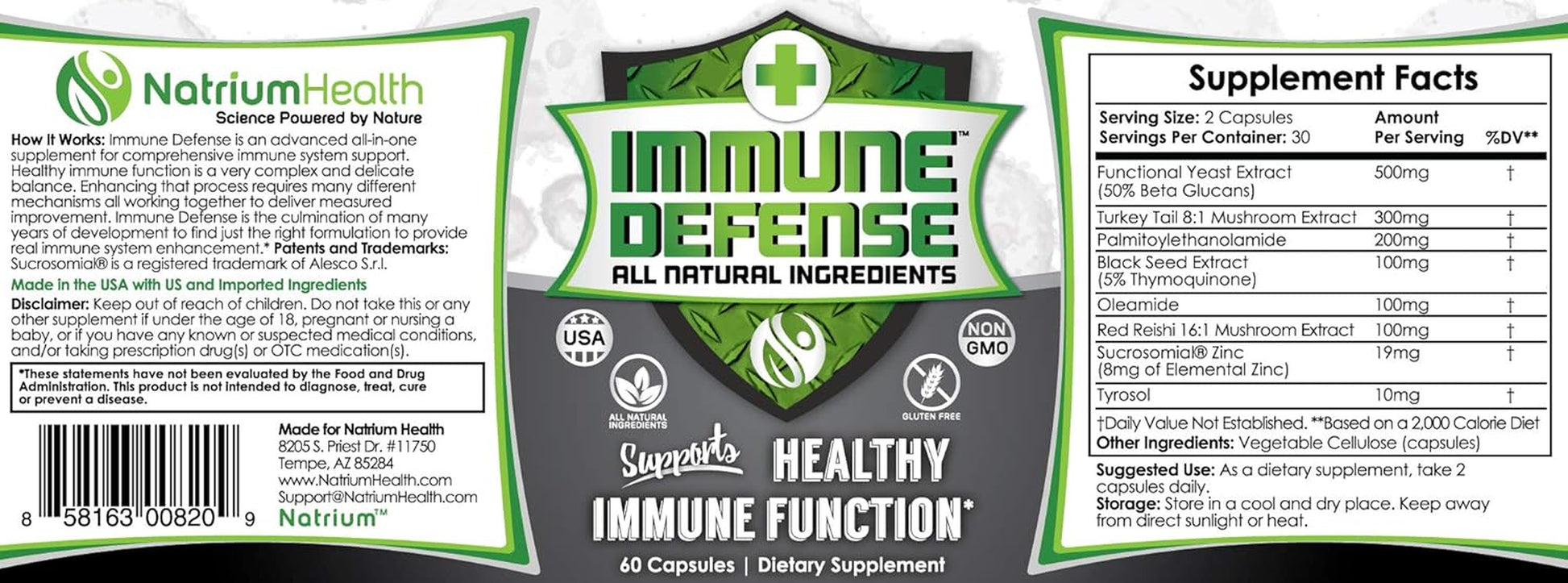 Immune Defense Capsules | 60 Count | Natural Immune Booster