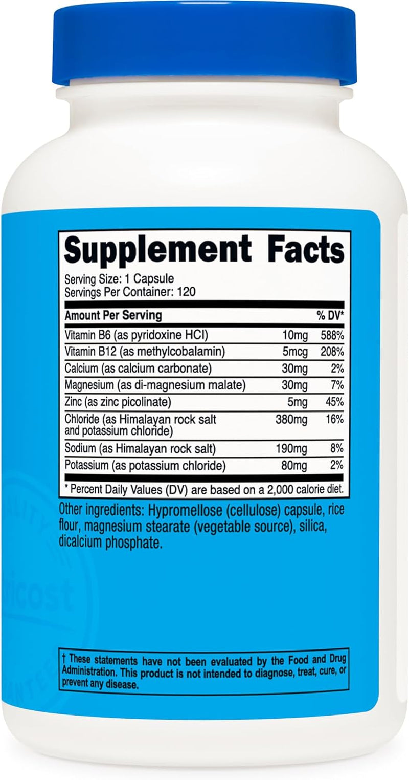 Electrolyte Complex (Advanced Hydration with Real Salt®) 120 Capsules - 8 Hydrating Electrolytes & Vitamins, Gluten Free, Non-Gmo, Vegetarian