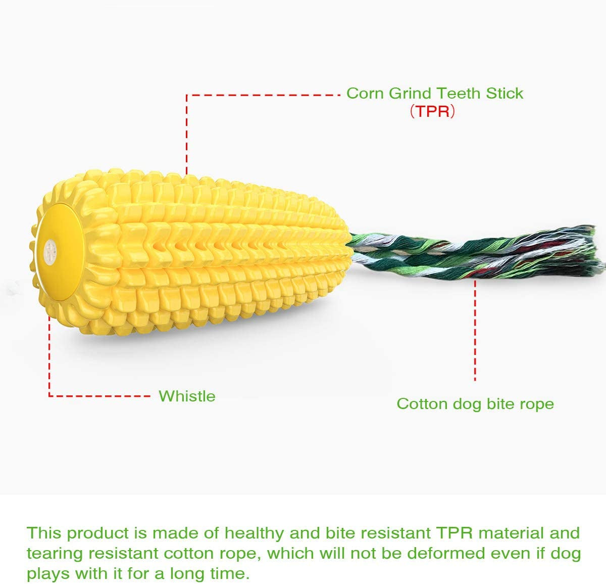 Dog Chew Toys for Aggressive Chewers, Indestructible Durable Squeaky Interactive Dog Toys, Puppy Teeth Chew Corn Stick Toy