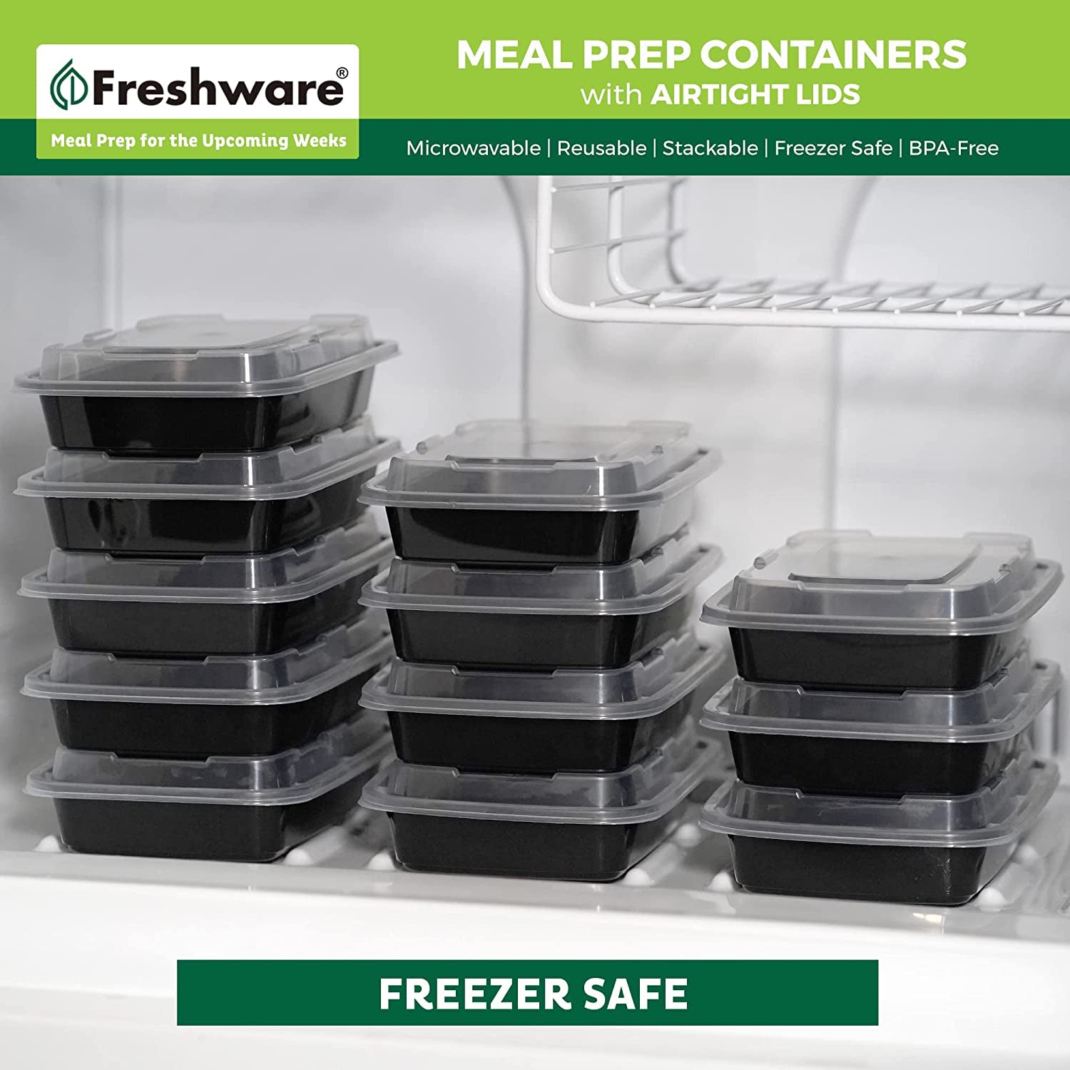 Meal Prep Containers [50 Pack] 1 Compartment Food Storage Containers  BPA Free, Microwave/Dishwasher/Freezer Safe (16 Oz)