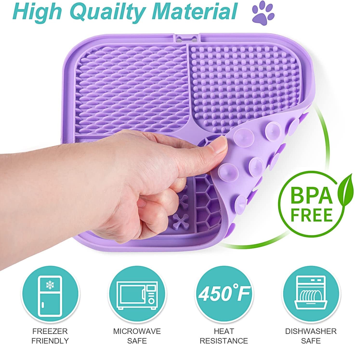 Lick Mat for Dogs & Cats 2 Pack with Suction Cups