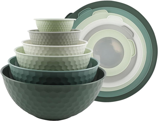 Mixing Bowls with Lids - 12 Piece Plastic 