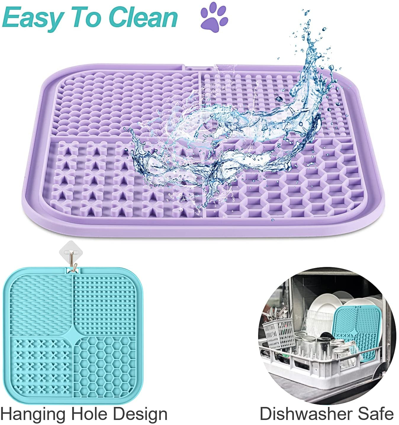 Lick Mat for Dogs & Cats 2 Pack with Suction Cups