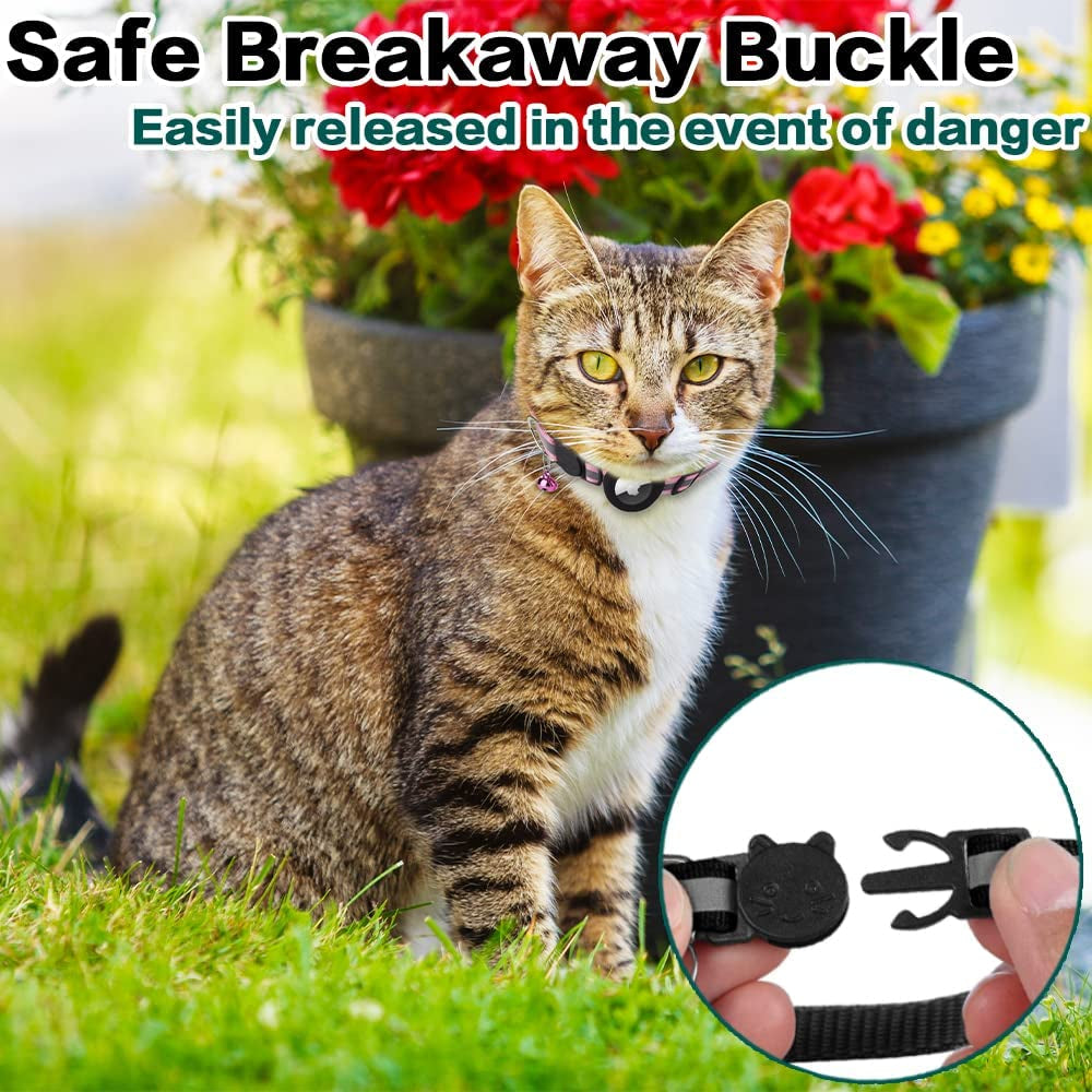 Cat Collar with  Air Tag Holder and Bell