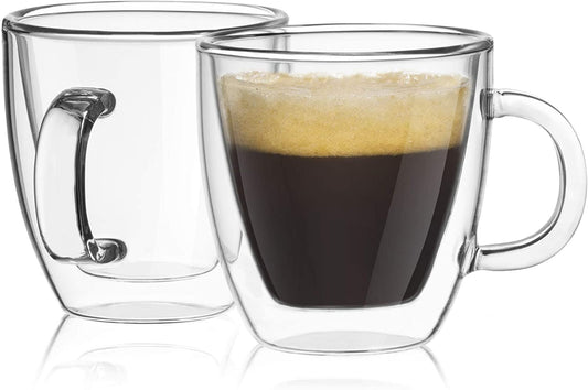 Glass Espresso Mugs Set of 2