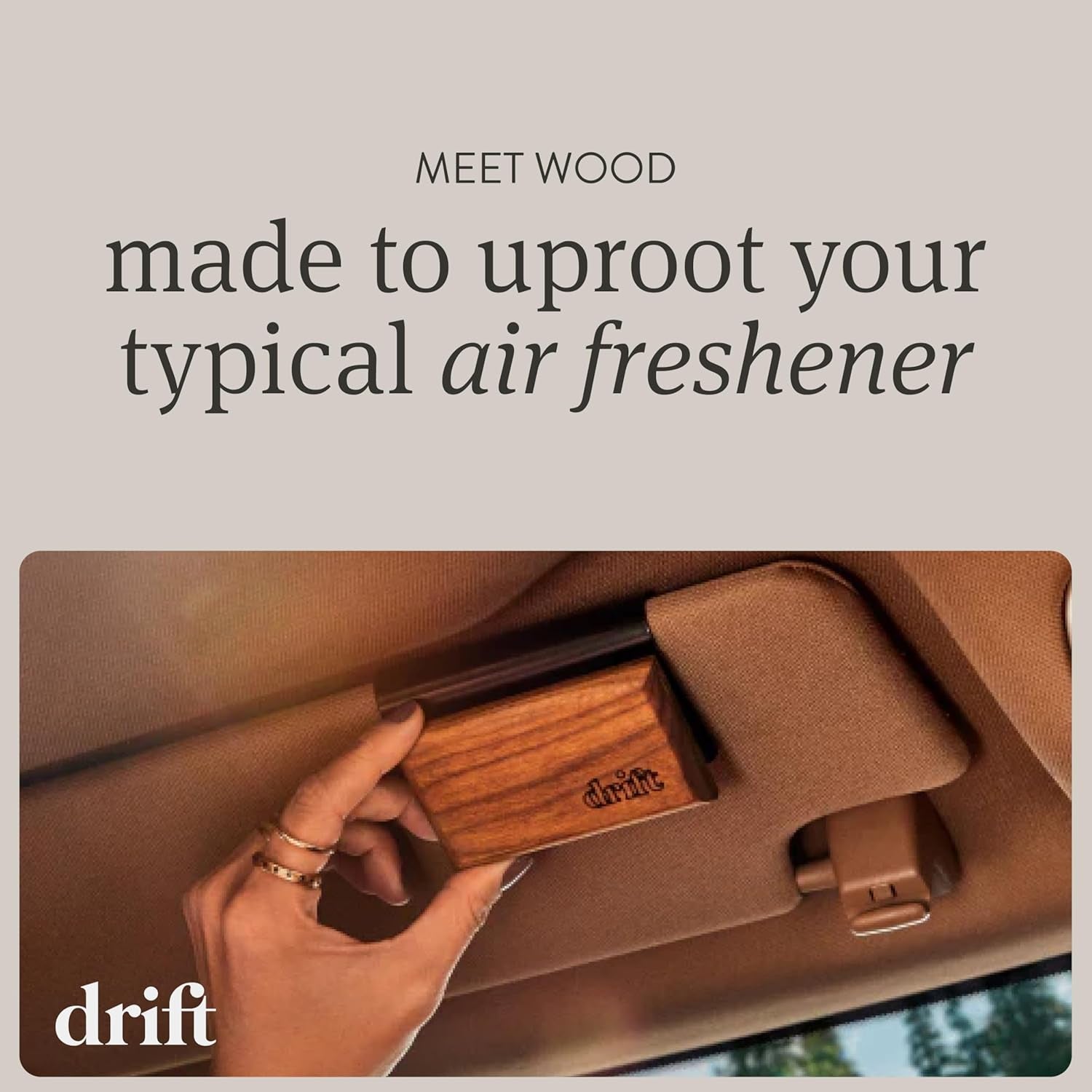 Car Air Freshener - Wood Air Freshener - Car Odor Eliminator - Amber Scent Starter Kit