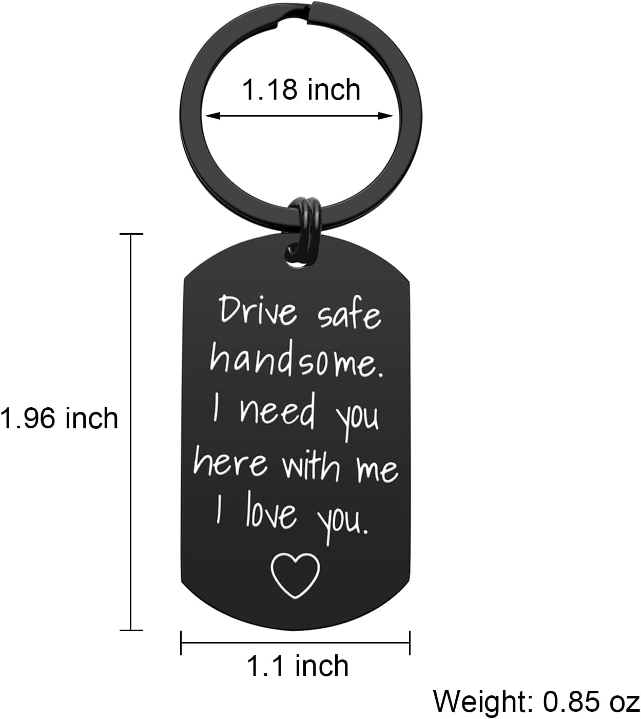 Drive Safe Keychain for Boyfriend - Drive Safe Handsome I Need You Here with Me Keyring Birthday Valentine’S Day Gifts for Him Boyfriend Husband Gifts