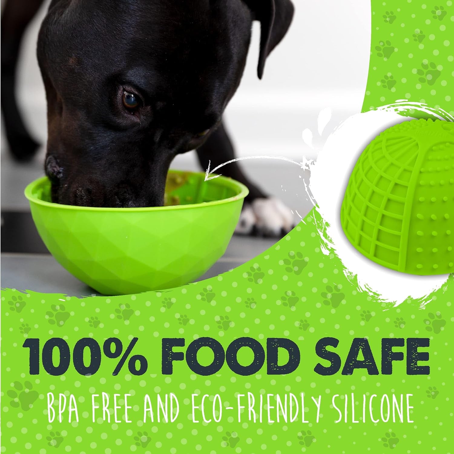 Interactive Dog Lick Bowl, Bpa-Free Silicone, Anxiety Relief, Dishwasher Safe, 2 Modes, 4 Textures, Dental Health