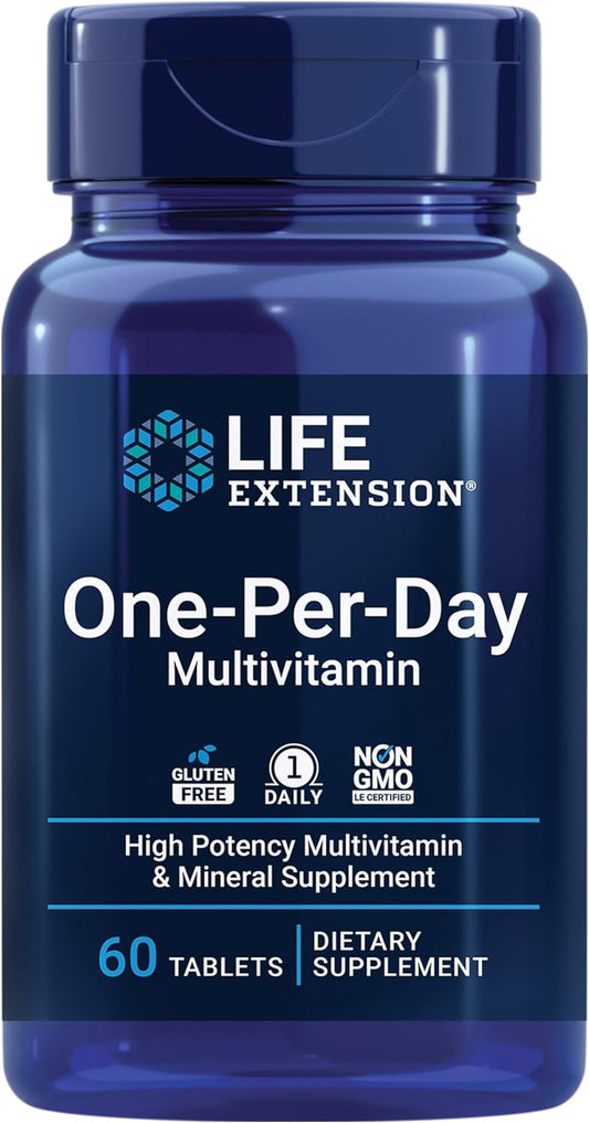 One-Per-Day Multivitamin – Packed with over 25 Vitamins, Minerals & Plant Extracts, Quercetin, 5-MTHF Folate & More – 1-Daily, Non-Gmo, Gluten-Free – 60 Tablets