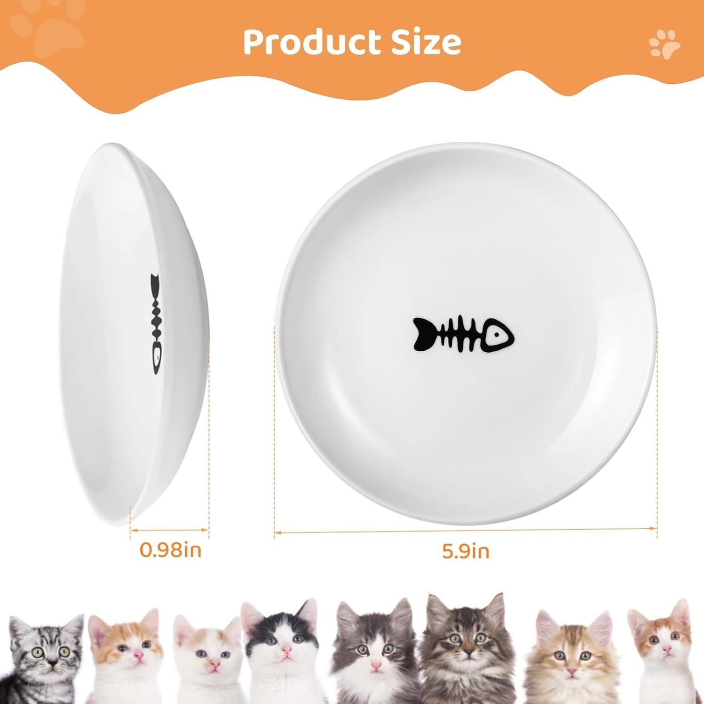 Ceramic Cat Food Plates