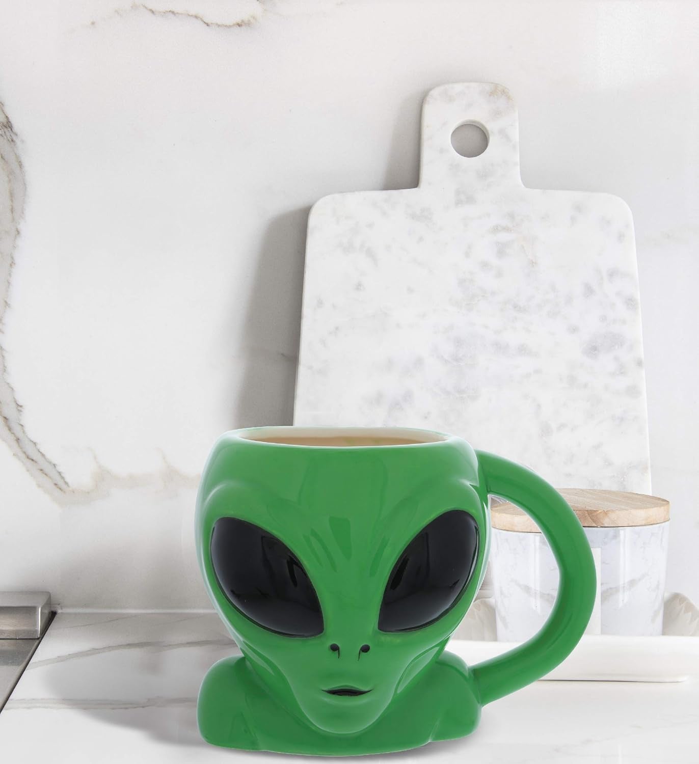 Green Alien Cartoon Novelty Mug