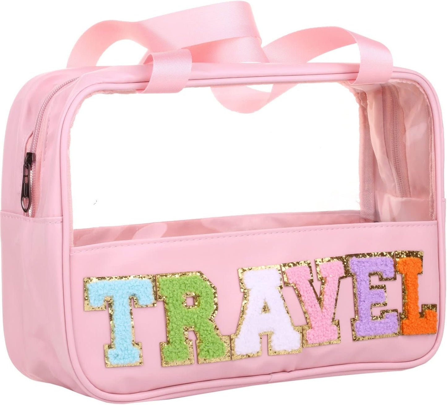 Letter Patch Travel Makeup Bag 