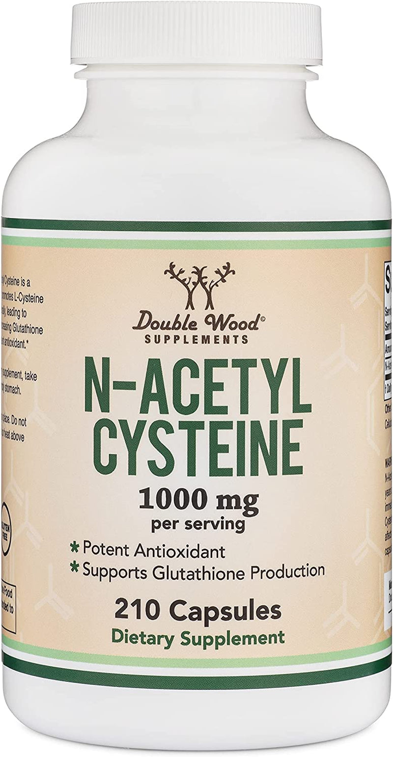 NAC Supplement N-Acetyl Cysteine (1,000Mg per Serving 500Mg per Cap, 210 Capsules) (Third Party Tested) with Odor Masking Technology to Boost Glutathione Levels by Double Wood