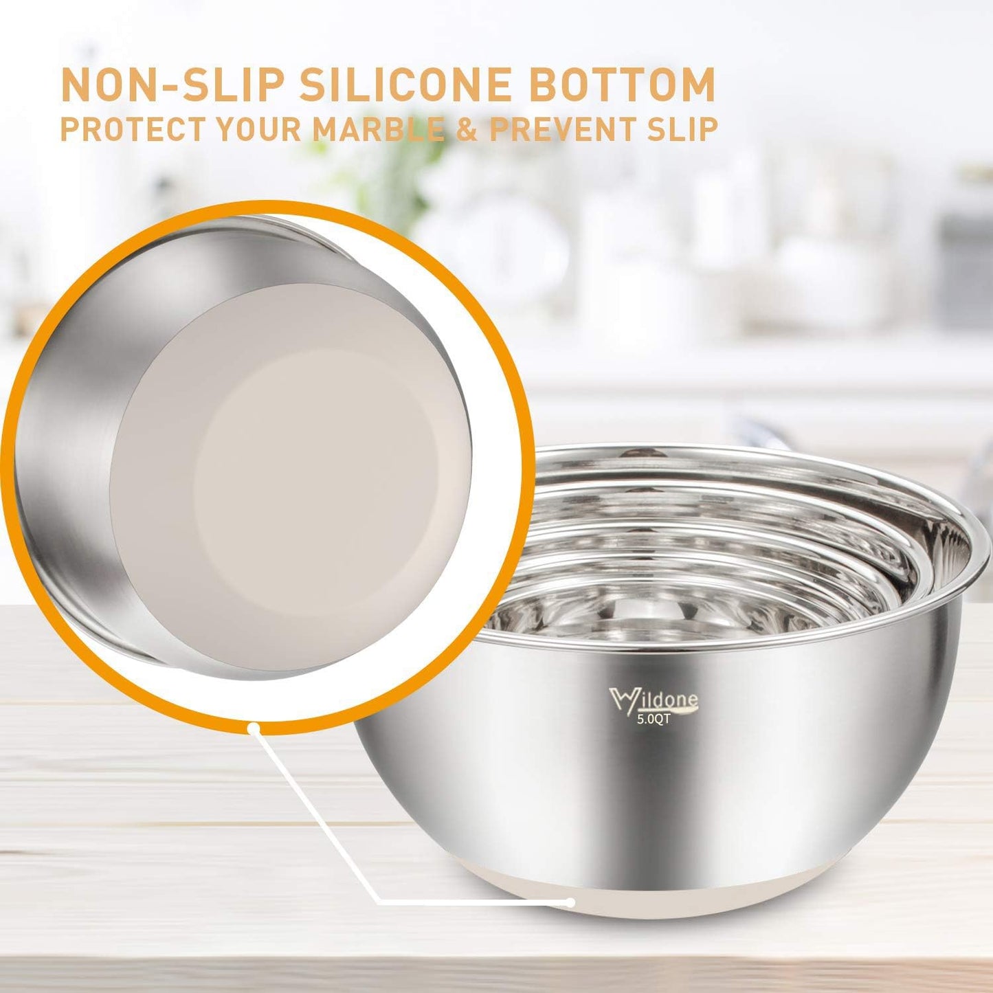 Mixing Bowls with Lids Set Stainless Steel