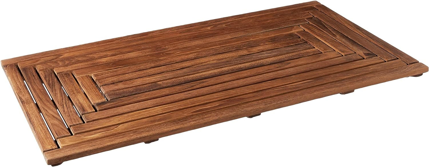 Giza Shower, Spa, Door Mat in Solid Teak Wood, 36" X 20"