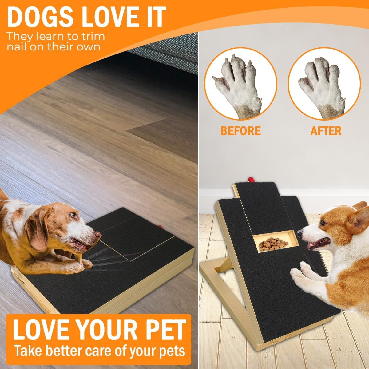 Dog Scratch Pad for Nails (With Treat Box) 