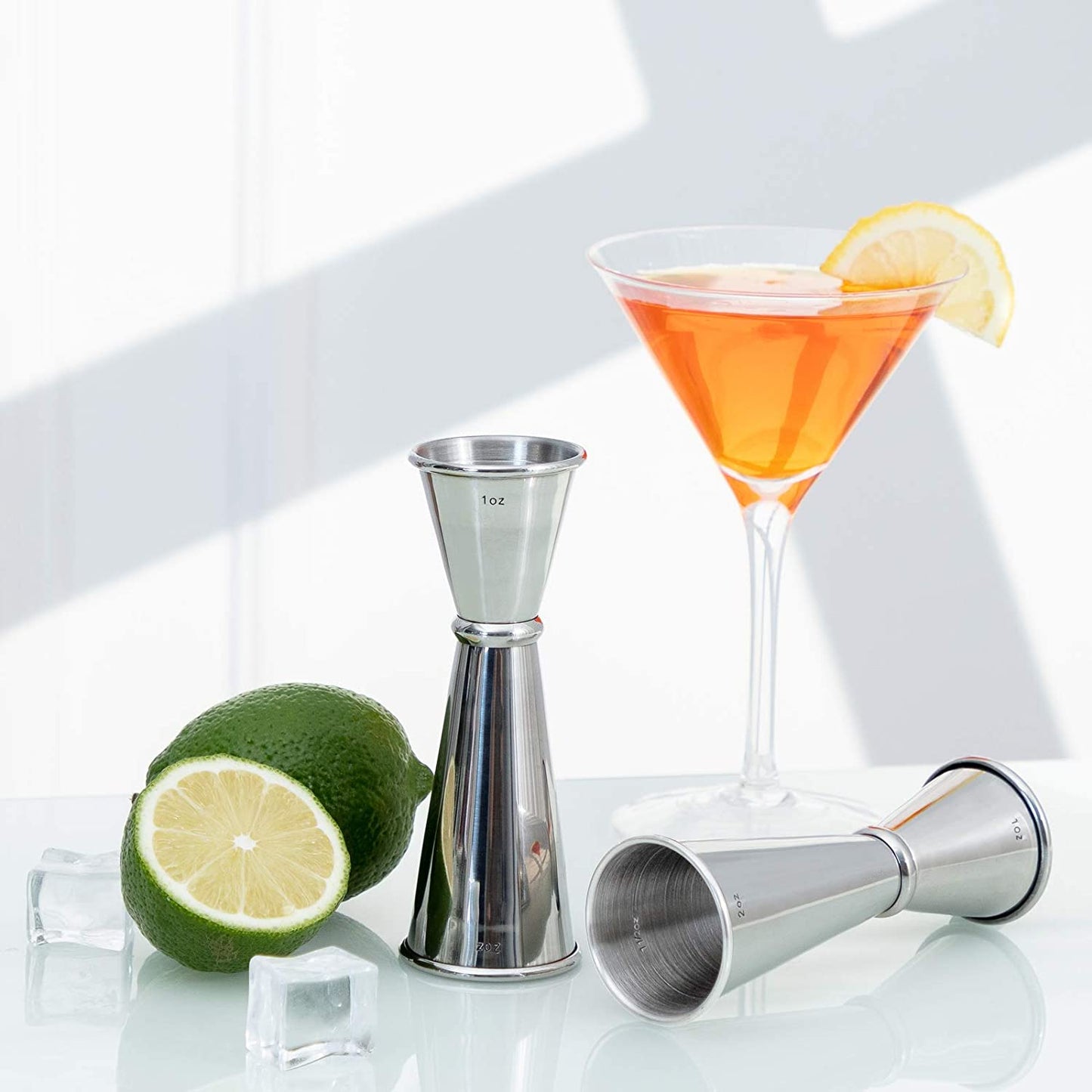 Jigger for Bartending, Double Cocktail Jigger Japanese Premium 304 Stainless Steel Jigger 2 OZ 1 OZ with Measurements Inside