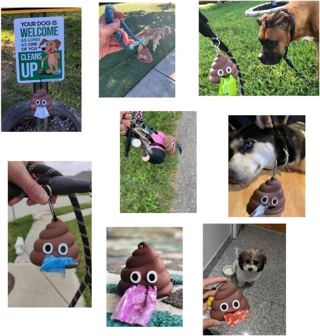 Funny Dog Poop Bag Holder for Leash Durable Dog Poop Bag Dispenser for Dog Waste Bags Includes 1 Roll 15 Bags