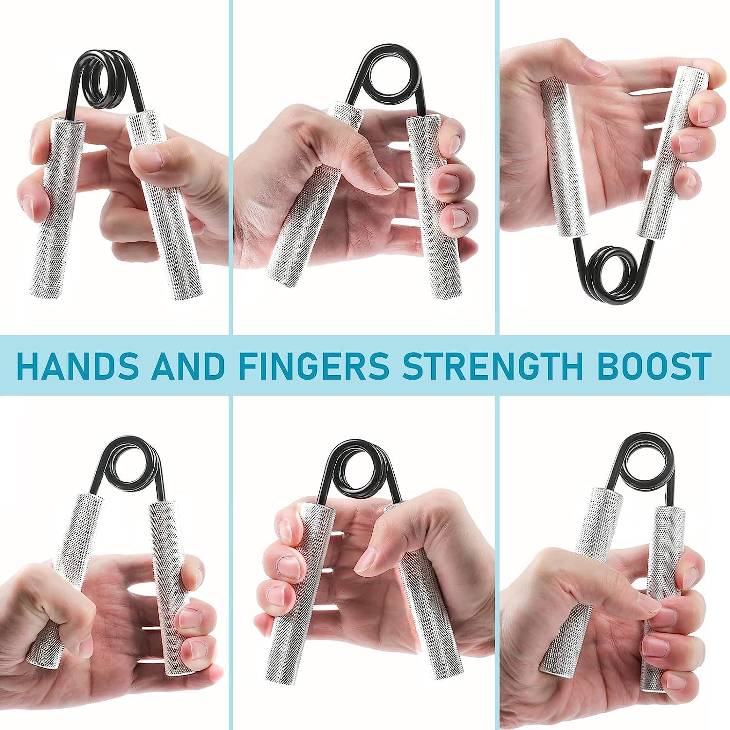 Grip Strength Trainer 50-200LB Set Hand Grip Strengthener 4 Pack Strength Forearm Training Equipment for Hand Exercisers Metal Non-Slip Wrist Workout Trainer for Men Women Training Recovery