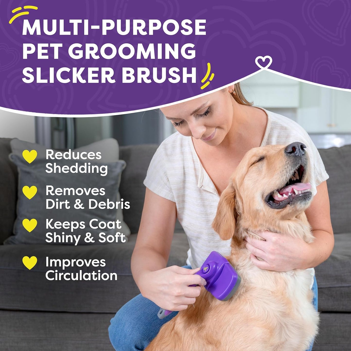 Dog & Cat Brush, Self Cleaning 