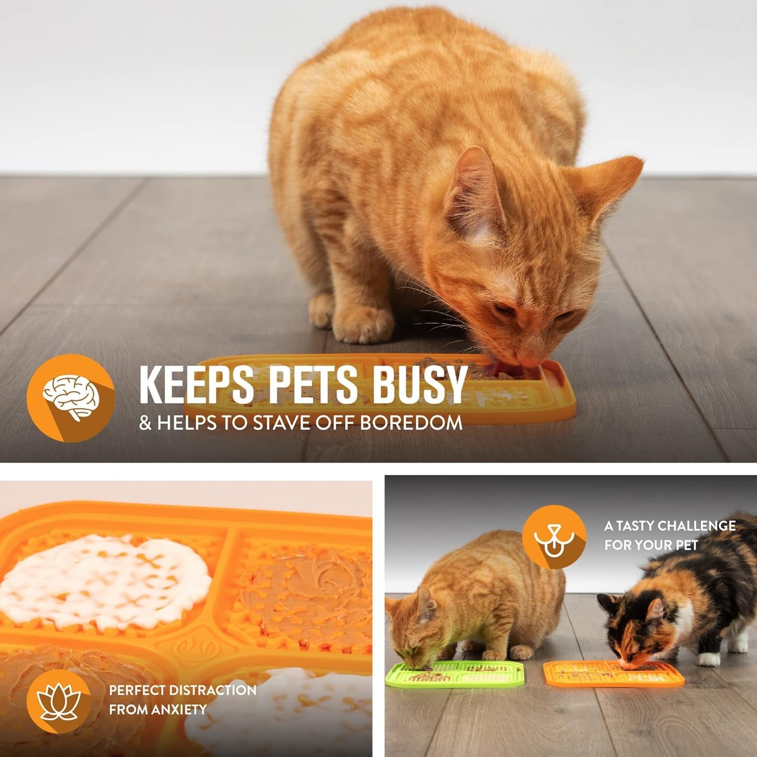 IQ Treat Lick Mat for Dogs, Dog Slow Feeder & Cat Lick Mats | Great Alternative to Slow Feeder Dog Bowls & Cat Slow Feeders | Perfect Dog Licking Mat, Cat Puzzle Feeder & Dog Enrichment Toys