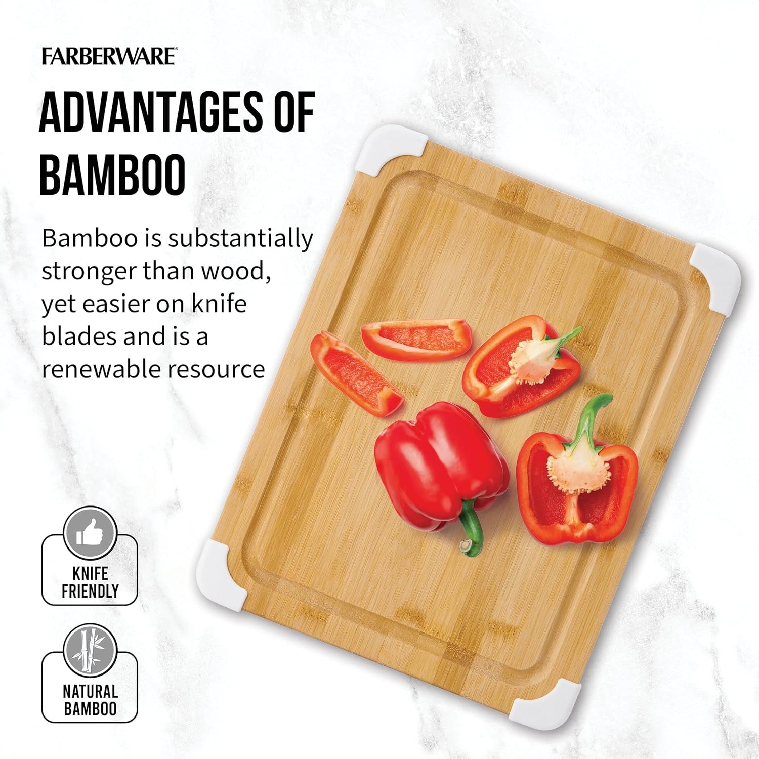 Nonslip Bamboo Cutting Board 