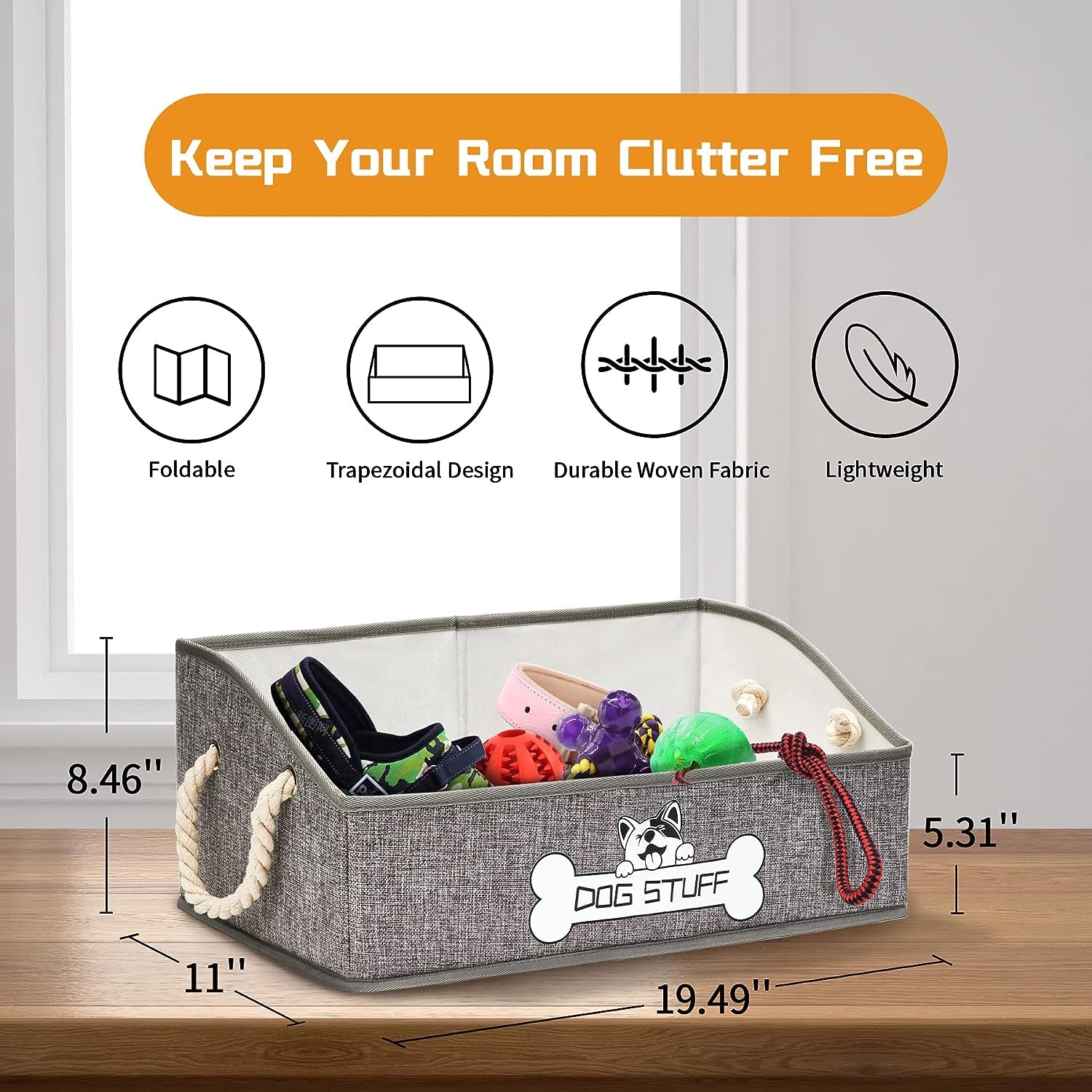 Collapsible Fabric Dog Toy Box 