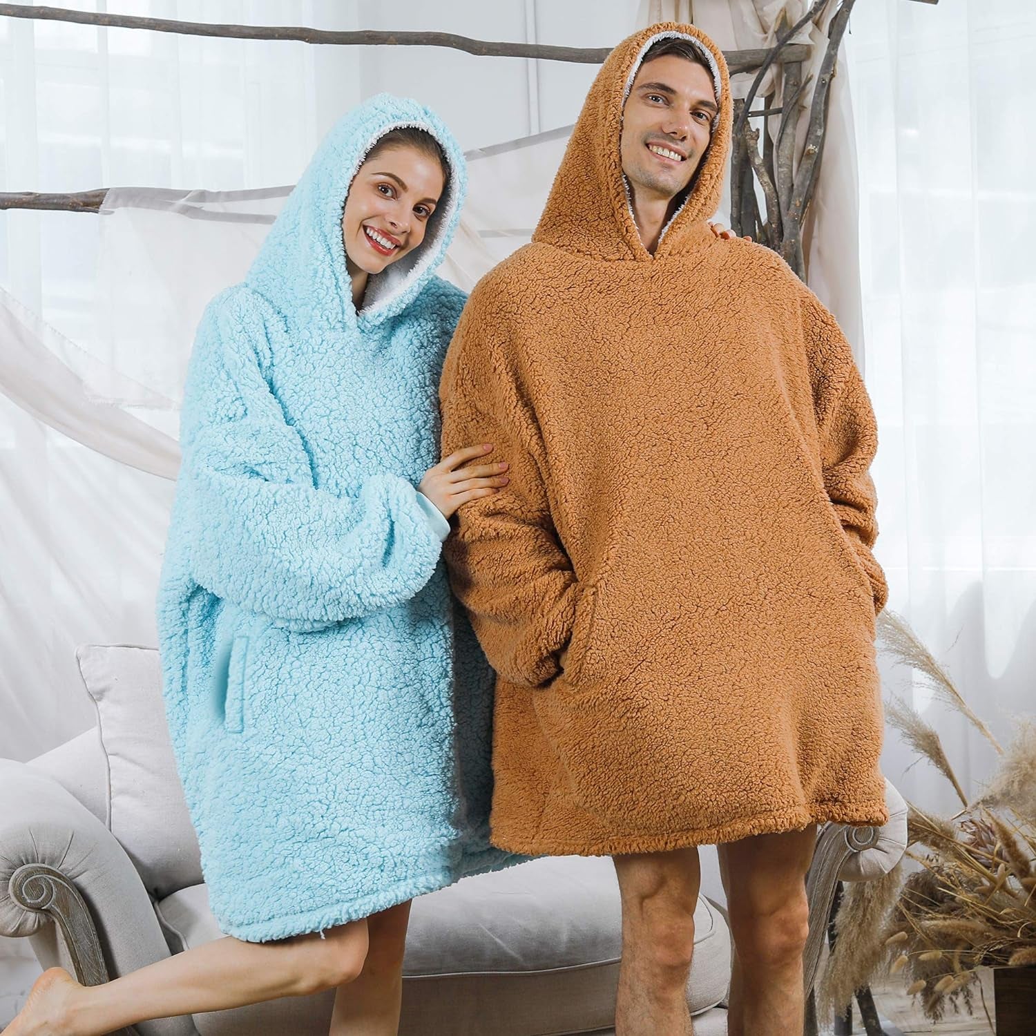 Blanket Sweatshirt,Oversized Sherpa Hooded Blanket Hoodie,Fleecehug Hoodie Wearable Blanket for Women Men Kids