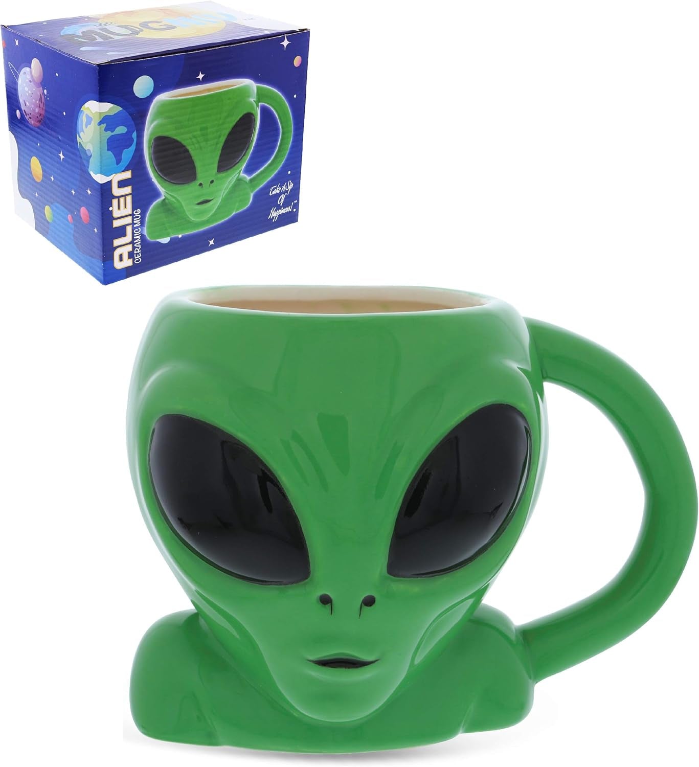 Green Alien Cartoon Novelty Mug