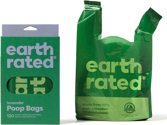 Dog Poop Bags with Handles, Extra Wide, Easy Tie 120 Bags