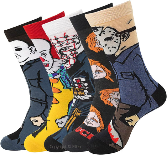 5 Pairs Classic Horror Movie Character  Socks 