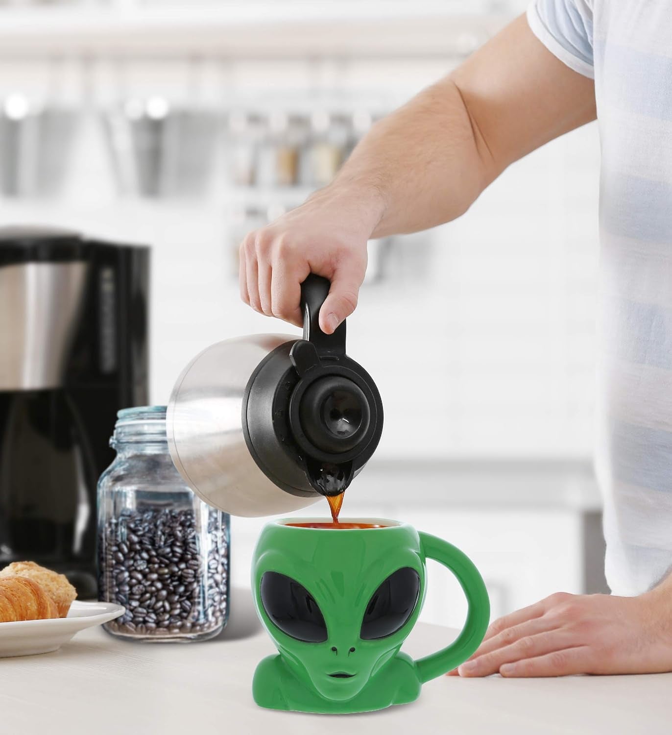 Green Alien Cartoon Novelty Mug