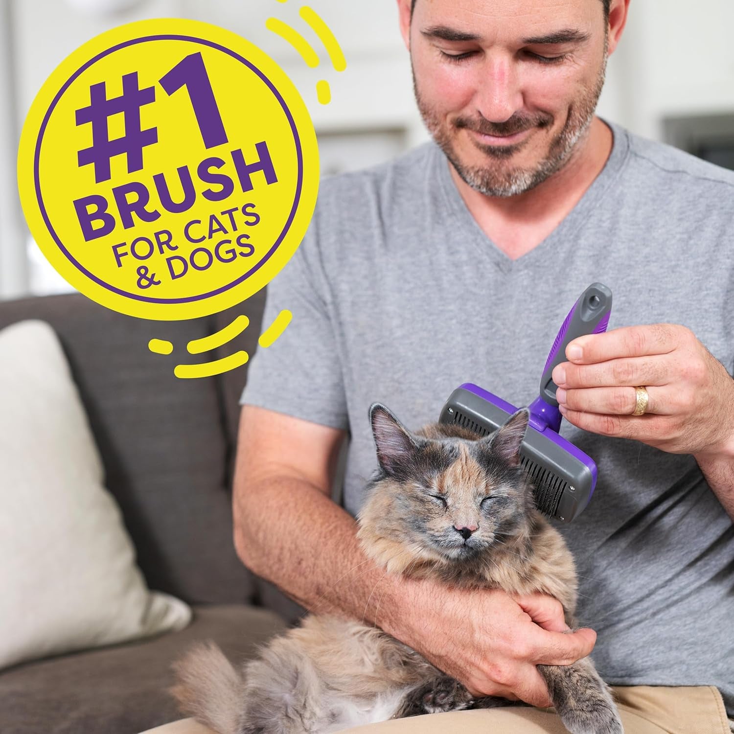 Dog & Cat Brush, Self Cleaning 