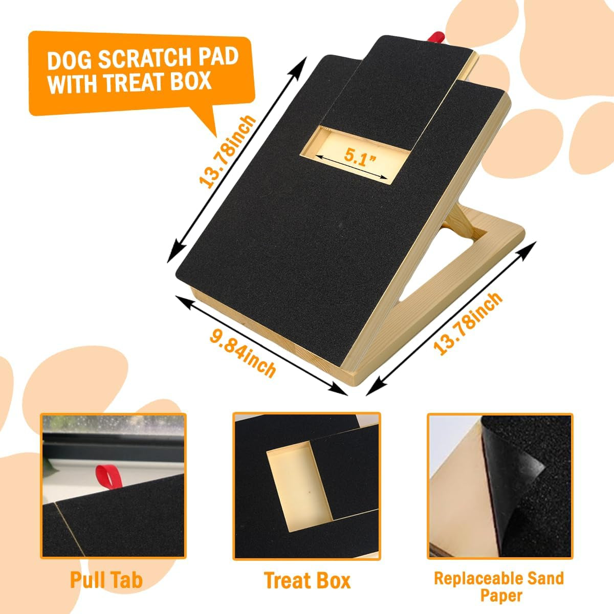 Dog Scratch Pad for Nails (With Treat Box) 