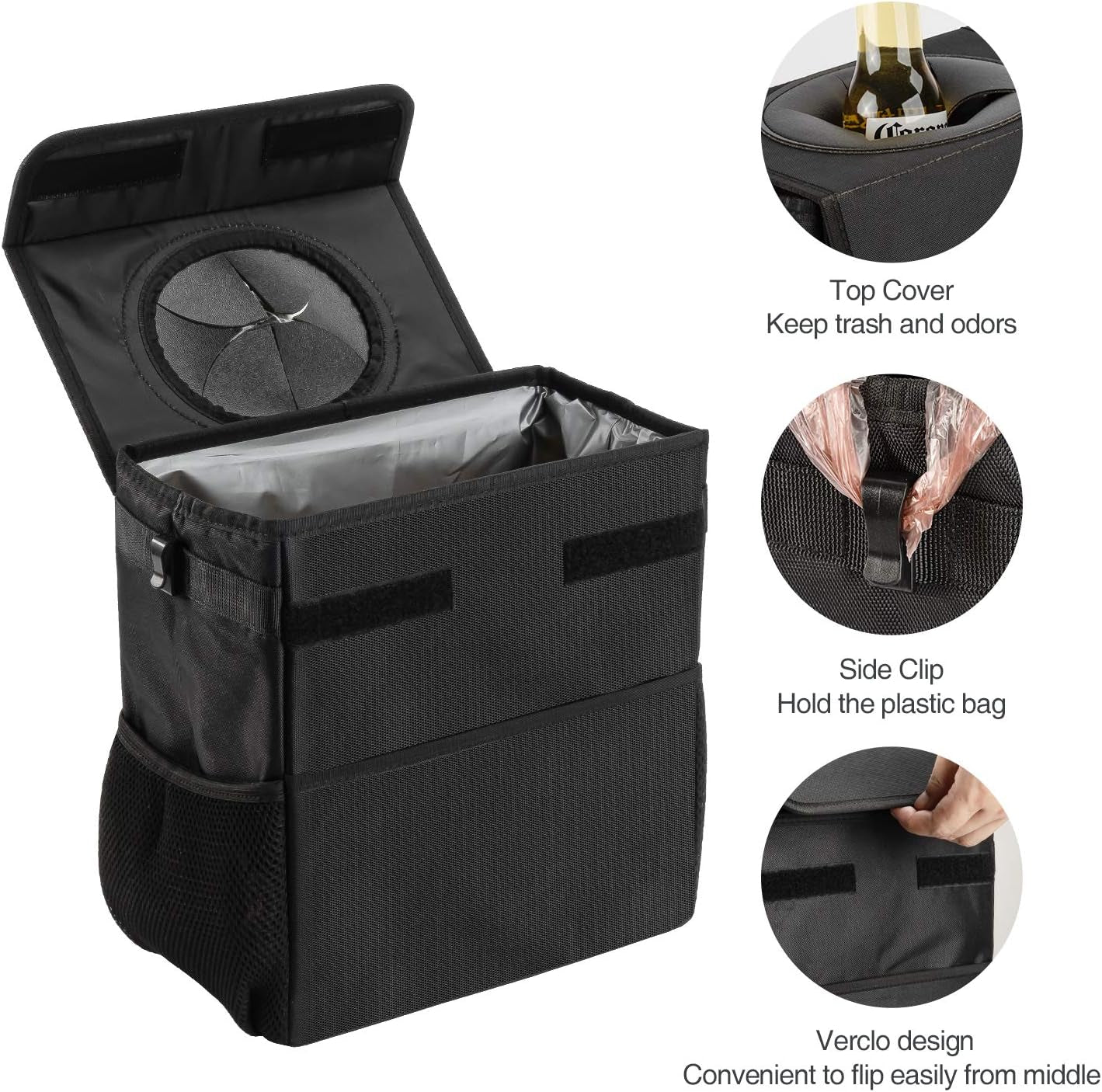 Car Trash Can with Lid 