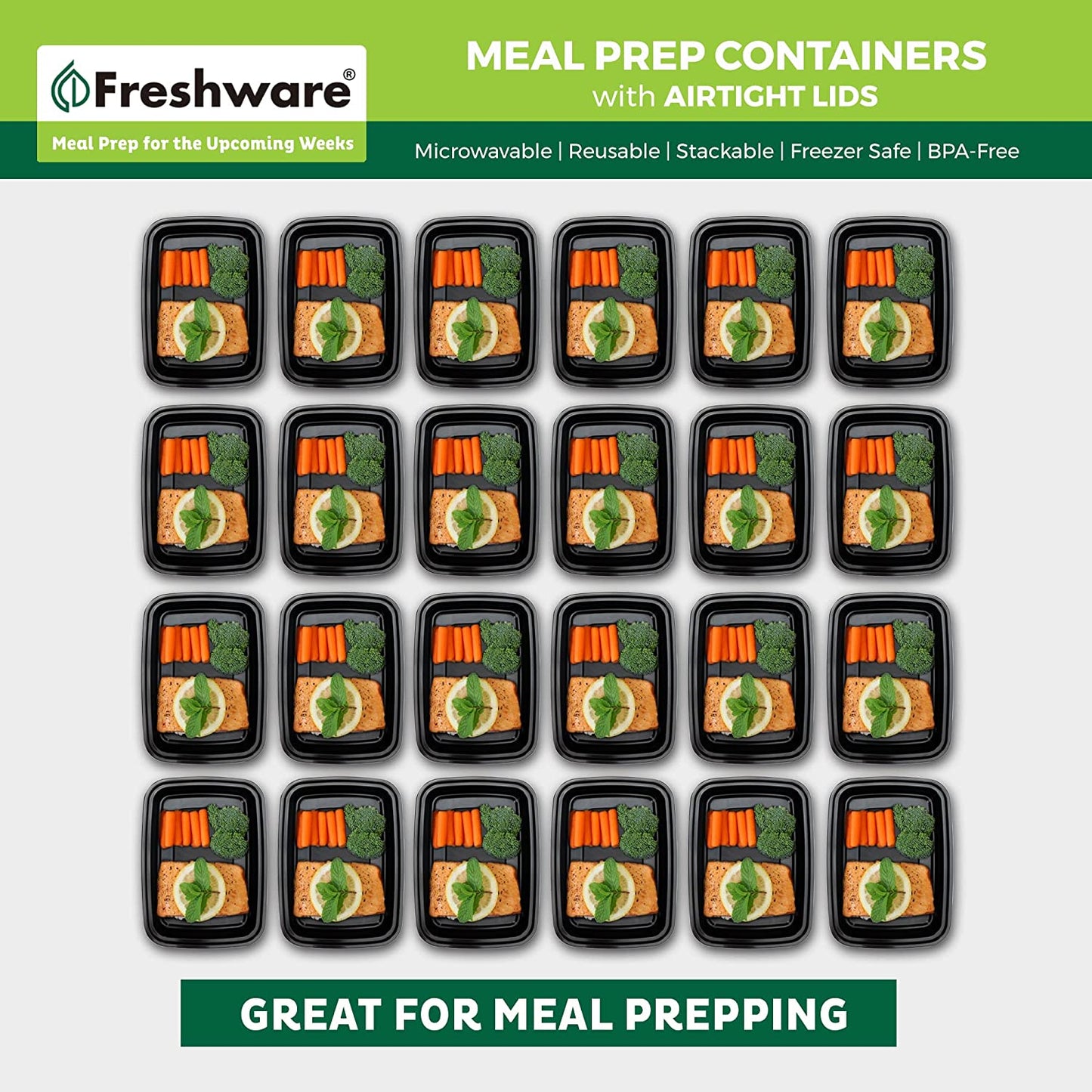 Meal Prep Containers [50 Pack] 1 Compartment Food Storage Containers  BPA Free, Microwave/Dishwasher/Freezer Safe (16 Oz)