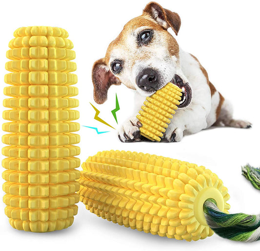 Dog Chew Toys for Aggressive Chewers, Indestructible Durable Squeaky Interactive Dog Toys, Puppy Teeth Chew Corn Stick Toy