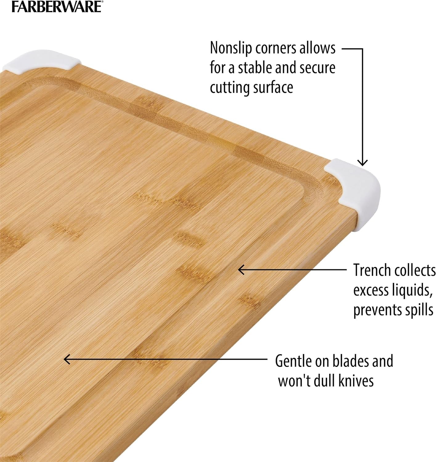 Nonslip Bamboo Cutting Board 