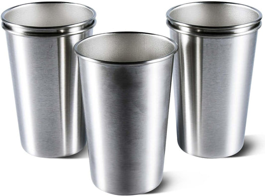 5 Pack 16 Ounce Stainless Steel Pint Cups