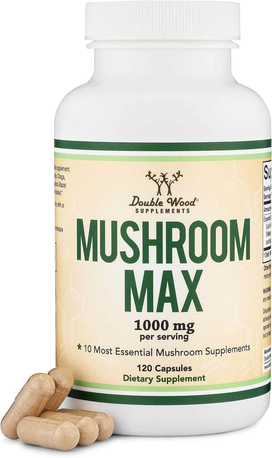 Mushroom Blend Supplement - 1,000Mg Top 10 USA Grown Mushrooms 