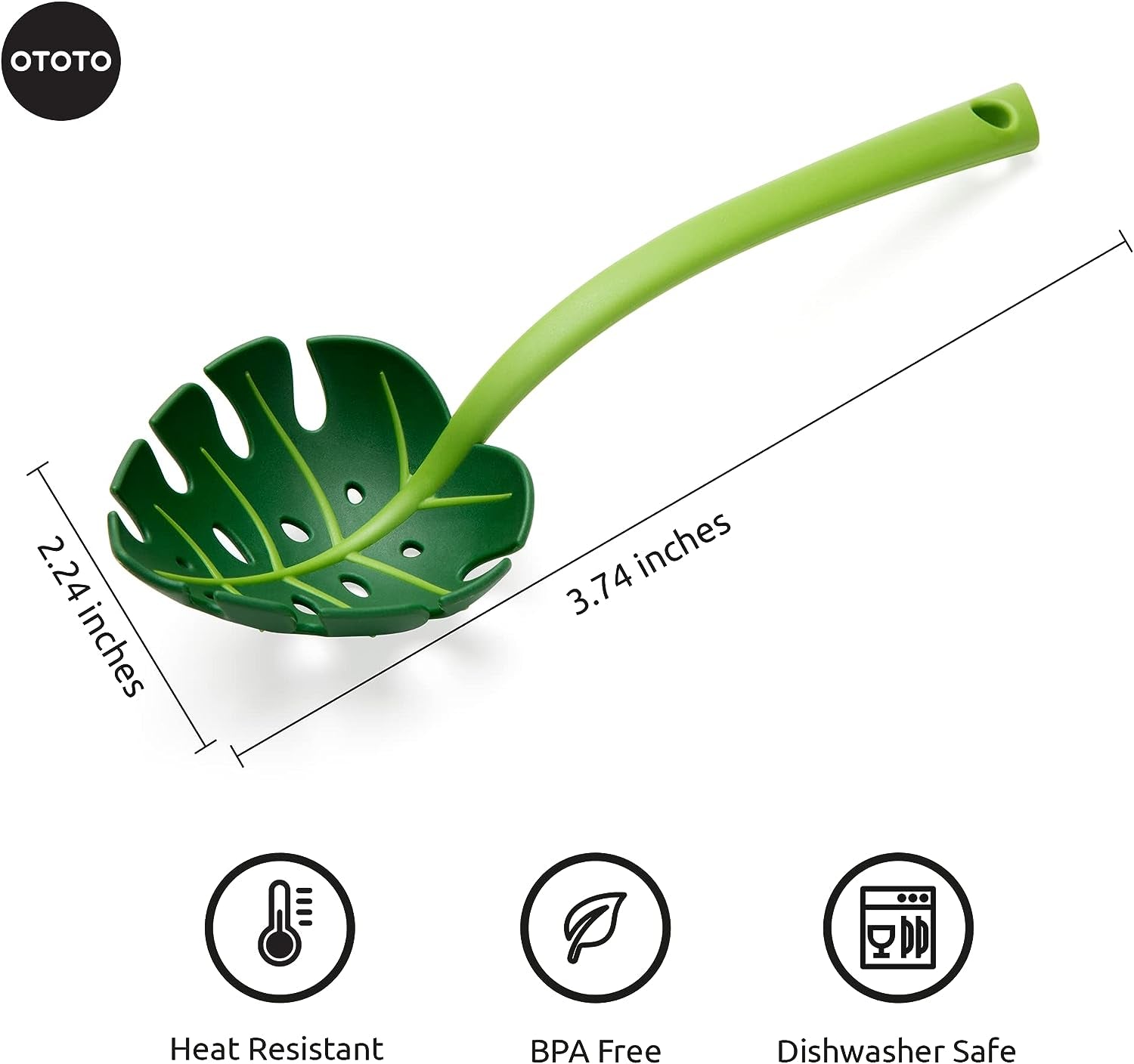 Jungle Spoon Monstera Ladle by  - Bpa-Free Kitchen Spoon High Heat Resistant Nylon Spoon for Cooking for Nonstick Cookware Kitchen Tools & Utensils Spoon, Casserole Spoon