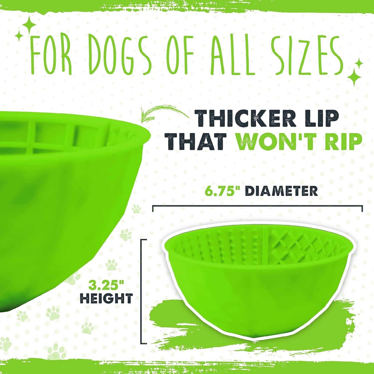 Interactive Dog Lick Bowl, Bpa-Free Silicone, Anxiety Relief, Dishwasher Safe, 2 Modes, 4 Textures, Dental Health